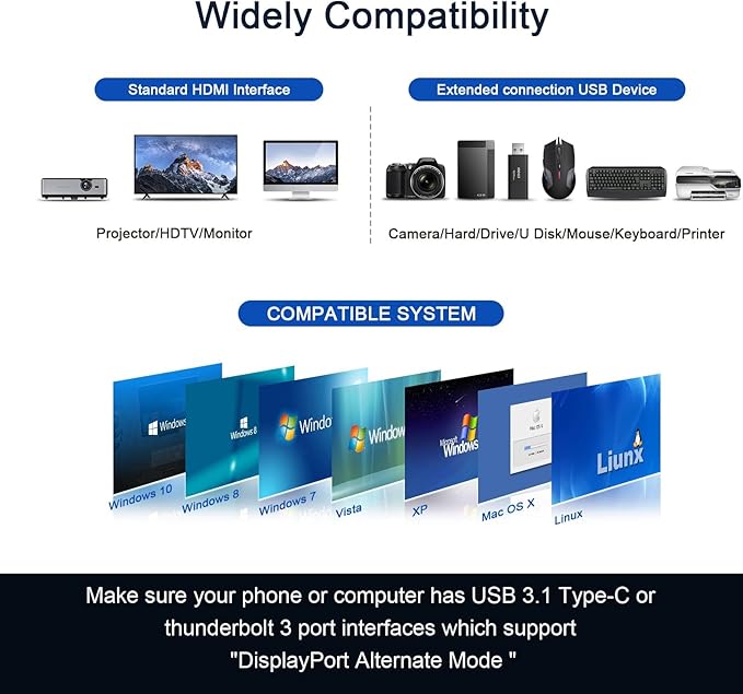 USB C Hub, QGeeM USB 4k to HDMI Adapter, 7 in 1 USB-C Dongle with 100W PD,USB 3.0, Card Reader, Compatible for MacBook iPhone 15/16 Ipad Pro max,Chromebook Laptop USB Type C Dock-Classic Grey