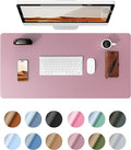 YSAGi Leather Desk Protector, Office Mat, Large Mouse Mat, Non-Slip PU Leather Blotter, Laptop Desk Pad, Waterproof Writing Pad for Office and Home (Pale Mauve, 23.6" x 13.8")