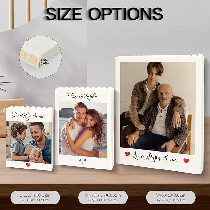 Personalized Photo Puzzle- Customized Photo Building Bricks - Unique Building Bricks with Vibrant Print - Stylish Decoration for Friends and Family
