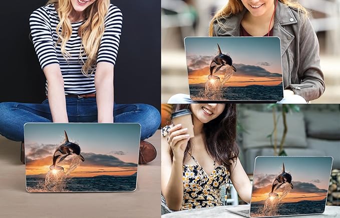 CISSOOK Compatible with MacBook Pro 13 inch Case 2023 2022 2021 2020 Release M2 M1 Chip A2338 A2251 A2289 Model with Touch Bar, Protective Plastic Hard Shell Case Cover for Pro 13", Dolphin&Sea