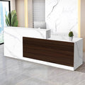 Reception Desk with Counter Modern Checkout Counter with Lockable Drawer Keyboard Tray Receptionist Desk for Office Salon Reception Table L Right 71inch/180cm