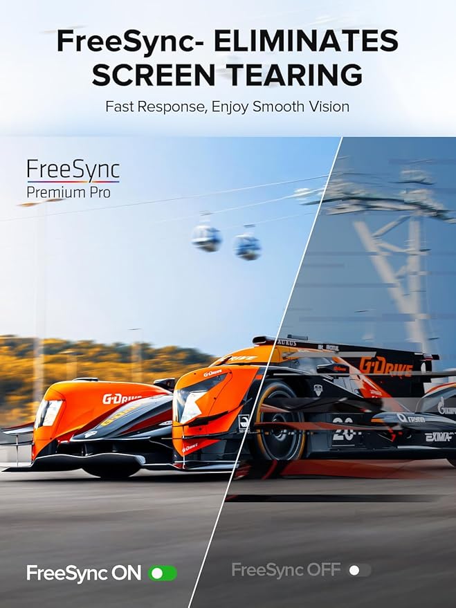 UPERFECT 24.5" Portable Monitor 240Hz Gaming Monitor 1200:1 Contrast FreeSync 1ms Fast IPS Large Screen, Built-in 180° Adjustable Stand/VESA, USB-C HDMI Second Screen for Laptop, Phone, Game Console