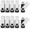 Aiibe 32GB USB Flash Drives Thumb Drive 10 Pack Bulk 32 GB Flash Drive USB 2.0 Memory Sticks Swivel Jump Zip Drives (32GB, 10 Pack, Black)