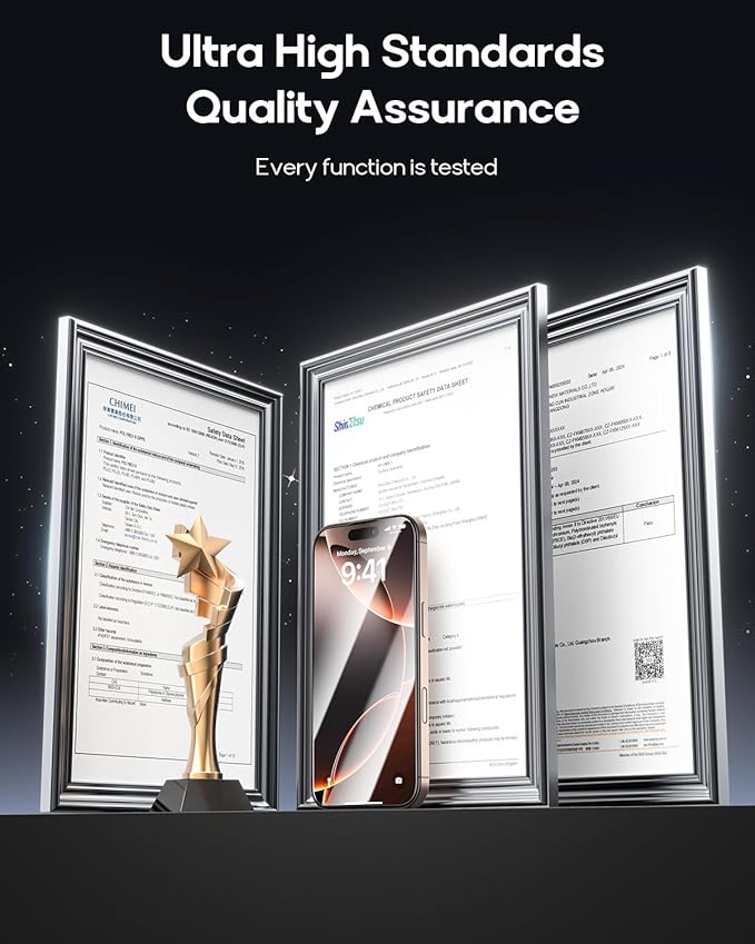 3 Pack for iPhone 14 Plus/iPhone 13 Pro Max Tempered Glass Screen Protector, Dust Free CABIN, Auto Positioning, Bubble Free, High Definition, Easy Installation,9H+ Hardness