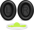 Replacement Earpads Cushions for Bose QuietComfort35&35ii(QC35 II & QC35) Headphones - Professional Positioning Tools Included, Noise-Isolating Memory Foam & Breathable Leather (Black)