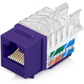 Everest 45° Angled RJ45 Cat6 Keystone Jacks 20-Pack in Purple - Slim Profile Female RJ45 Connectors - Cat 6 Keystone Jack - Compatible with 45° Angled Speed Termination Tool - 45Term (B0BL3GS7ZY)