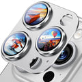 Uyiton Compatible with iPhone 16 Pro/iPhone 16 Pro Max Camera Lens Protector - [Not Easy to Break][Strong Adsorption][Case-Friendly] Metal Tempered Glass Rear Camera Screen Cover - White Titanium