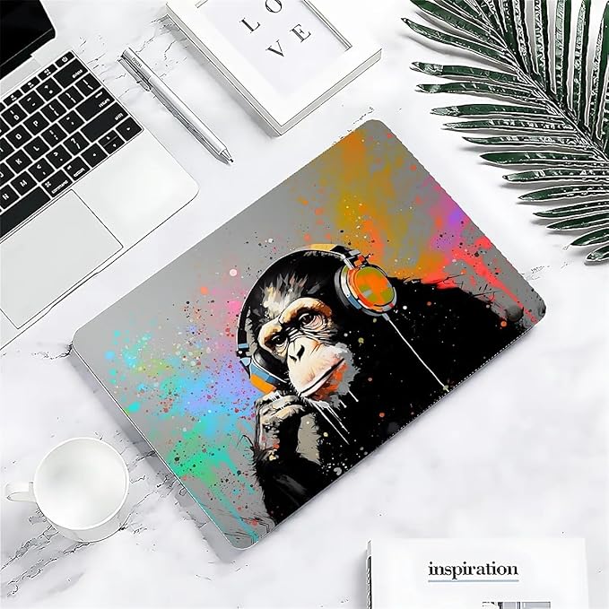 Compatible with MacBook Air 13.3 13.6 Inch Case 2022 2021 2020 2019 Plastic Hard Shell Case Cover,13.6 Air (A2681) M2 2022, Monkey