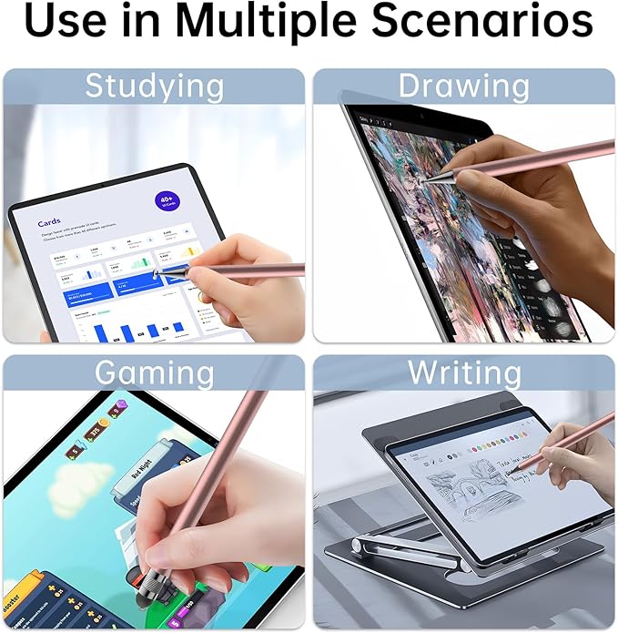 Bopomofo Stylus (5 Pcs), 2-in-1 Stylus Pen for Touchscreen, High Precision and Sensitivity, Suitable for iPhone/ipad/Android Tablets, Compatible with All Touch Screens,Rose Gold