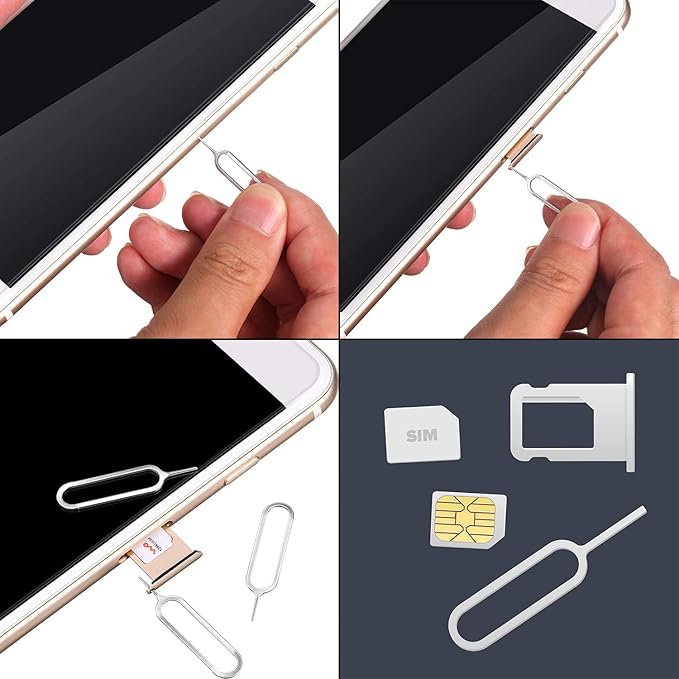 Tatuo 200 Pack Sim Card Tray Removal Tool Sim Card Eject Pin Opening Removal Tool Needle Compatible with Most Phone Models Pads Smartphone Devices Brands