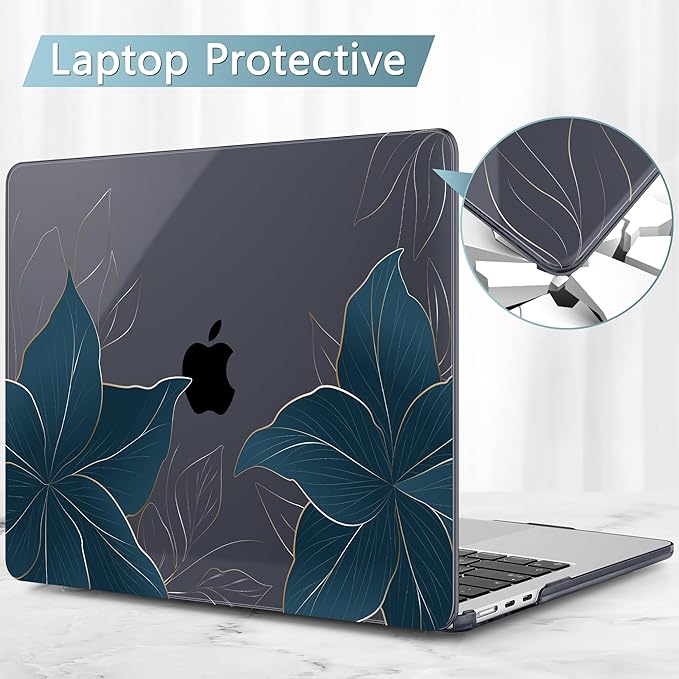 May Chen for MacBook Air 13.6 Inch Case 2025/2024/2023/2022 Release (Model A2681 A3113 A3240, M2 M3 M4 Chip) – Hard Shell Laptop Cover with Keyboard Cover & Screen Protector，Golden Flowers