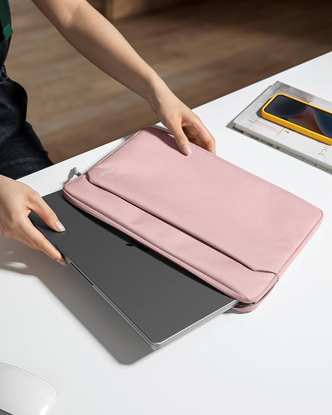 tomtoc Slim Laptop Sleeve for 14-inch MacBook Pro M4/M3/M2/M1 Pro/Max 2024-2021, Water-Resistant Protective Case for 13.8 Inch Surface Laptop AI PC, Accessory Bag