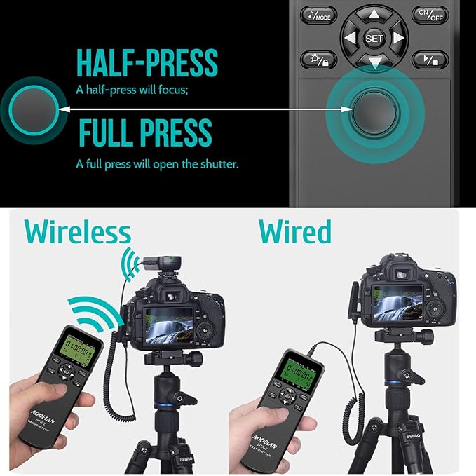 Compatible with Canon Wireless Shutter Remote - Intervalometer and Timer (EOS R5, 10D, 6D, 1D, 1Ds, 1D Mark IV, 1D Mark II)