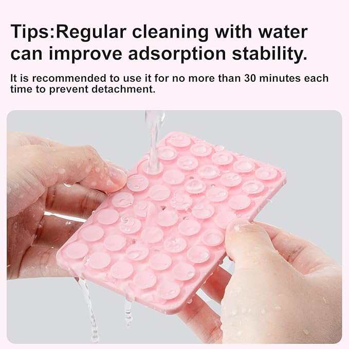 1 Pack Silicone Suction Cup Phone Case Mount Double Sided, Phone Accessories Hands-Free Strong Grip Holder for Selfies and Videos, Silicon Phone Stand Sticky for iPhone and Android Dark Pink