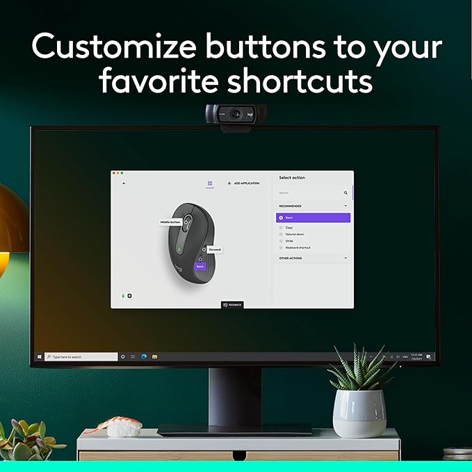 Logitech Left Handed Wireless Mouse Signature M650 L Full Size - 2 Year Battery, Silent Clicks, Customizable Buttons, Bluetooth, PC/Mac/Chromebook - Graphite, Large