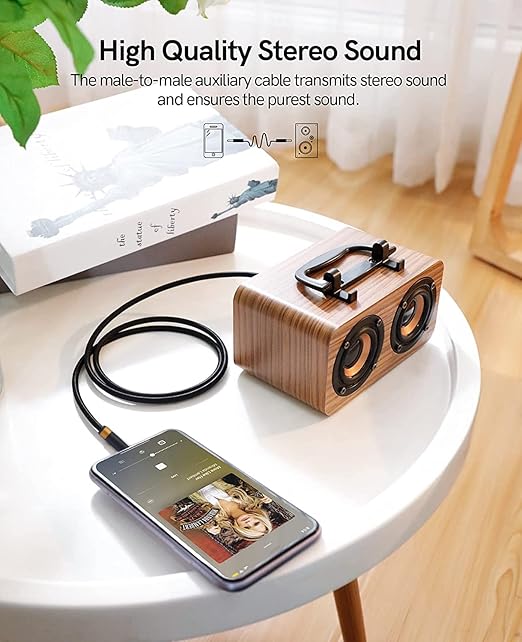 Aux Cord, Audiophile 3.5mm Stereo Audio Cable [1m (3.2 Feet), Silvered-Plated Copper core], Unbreakable and Great for Phone, Laptop, Tablets, Headphones, Cars and More