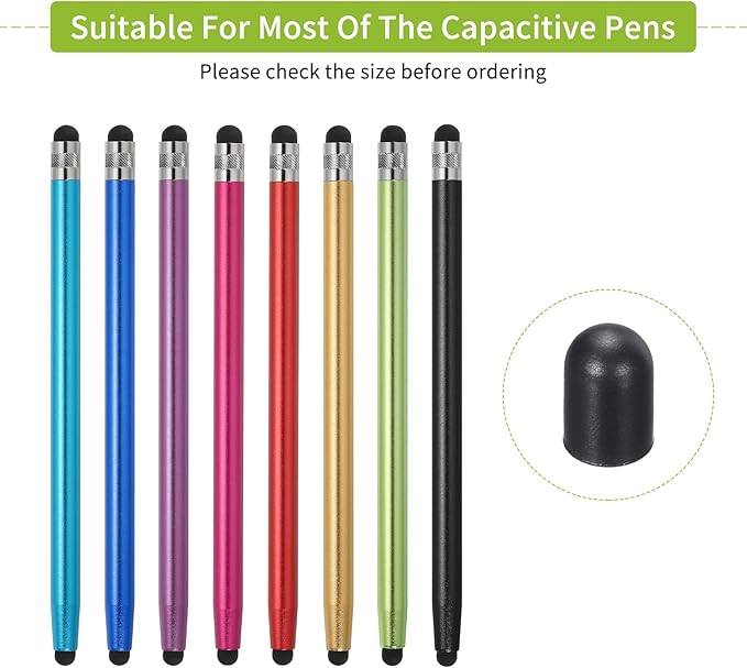 MECCANIXITY 20pcs Replacement Stylus Pen Tips 4.5mm Conductive Capacitive Touch Screen Pens Tips Silicone Rubber, Black