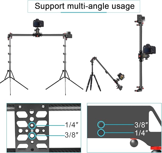 GVM Motorized Camera Slider,31" Wireless Carbon Fiber Dolly Rail Camera Slider with APP Control, Motorized Time Lapse and Video Shot Follow Focus Shot and 120 Degree Panoramic Shooting