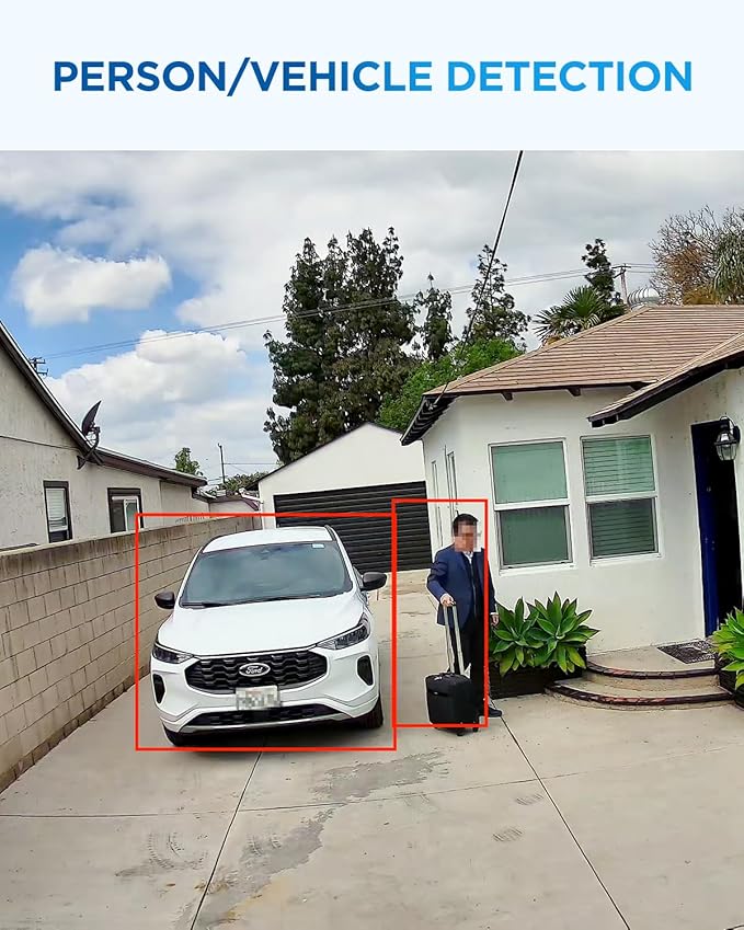 4COVR NVR Security Camera System, 8MP H.265 NVR with 2TB HDD, 4X 5MP PoE Dome IP Cameras with Audio, AI Person/Vehicle Detection, Night Vision, IP67 Weatherproof for Outdoor/Home, LY97AX5M0804-1