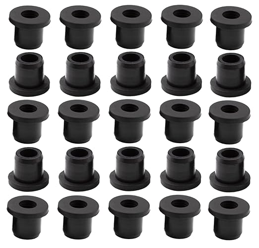 25 pcs 3/8" Drill Hole，3/16" ID Black Silicone Top hat Rubber Grommets for Wiring，Automotive，Firewall，Hole Plug，Desk，Screw，Water and Gas Pipe，Drain，House Siding，Cable Bushing，Glass，Wire Plug