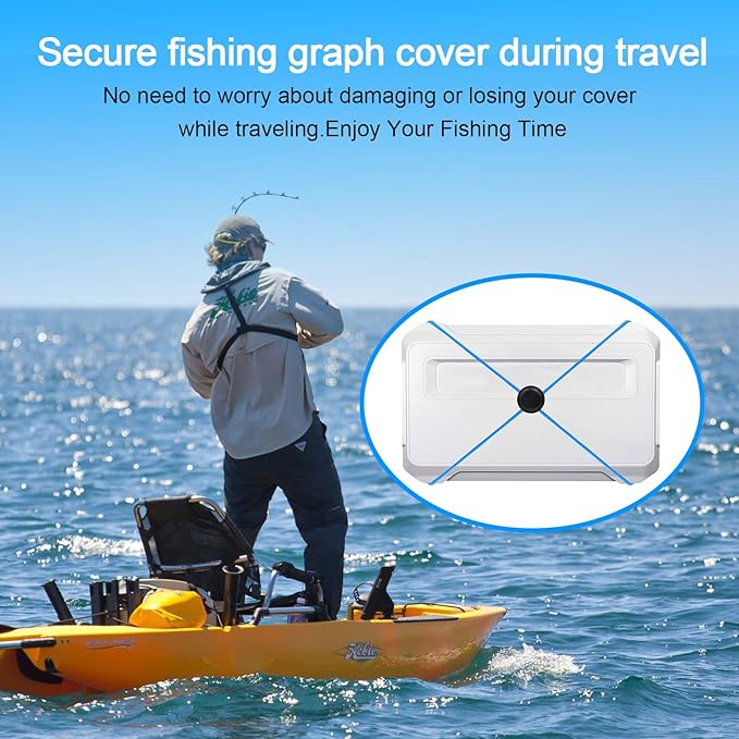 4 Pcs Thickened Fishing Graph Cover Straps, Adjustable Fish Finder Bungee for Securing Graph Cover for Travel