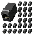 Cat6 RJ45 Keystone Coupler 25-Pack, Ethernet Coupler Female to Female, Ethernet Cable Extender UTP Inline Cat6 Keystone Jacks for Wall Plates & Patch Panels – Black