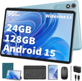 Android Tablet with Keyboard,10 inch Android 15 tablet, 24GB RAM 128GB ROM, 1TB Expand, Octa-Core, Widevine L1, 2.4G/5G WiFi, 8000mAh, Bluetooth, GMS, 2 in 1 Tablet with Case, Mouse, Stylus（Green）