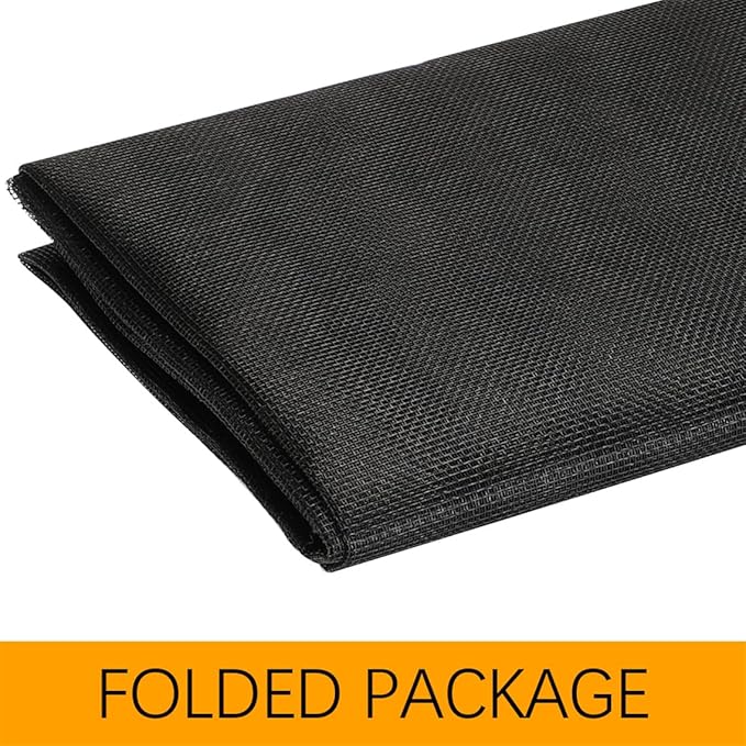 Window Screens Replacement Kit 47"x118" Adjustable Screen Mesh Easy DIY Project with Rolling Tool Spline for Sliding Doors Patio, Black