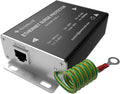 Ethernet Surge Protector Gigabit, Ethernet Lightning Arrestor PoE++ 802.3af/at/bt-RJ45 Lightning Suppressor-SPD with PTC/Gas Discharge Tube/Mounting Flange-1000Mbps,1Pack