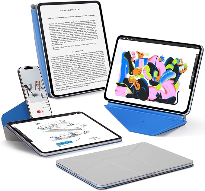 MOFT Dynamic Folio Case for iPad Pro 11-inch(2nd/3rd/4th Generation, 2020/2021/ 2022), Silm Magnetic Stand Case with 20+ Viewing Angles, Auto Wake/Sleep,Cement x Sapphire