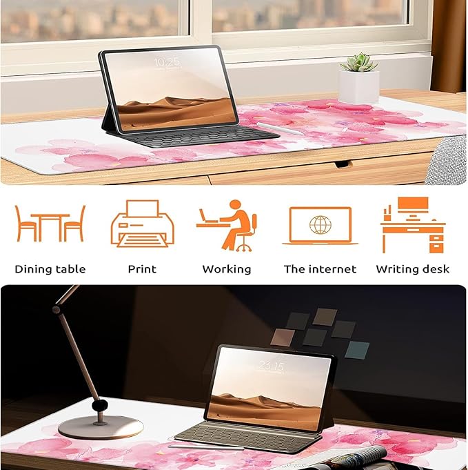 Pop Art Pineapple Gaming Mouse Pad, Large Office Desk Mat, Anti-Slip Rubber Base Mousepad for Computer Laptop Keyboard, Smooth Desk Pad for Home Office Gamer Work Accessories 31.5" x 11.8"