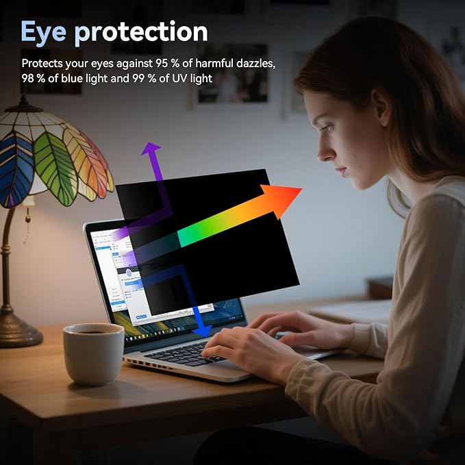 360° Laptop Privacy Screen 14 Inch for 16:9 Computer, 14" Monitor 4 Way Privacy Anti Glare Protector Blue Light Filter Shield Film Compatible with Lenovo/Hp/Dell/Acer/Asus/Thinkpad/Envy/Toshiba