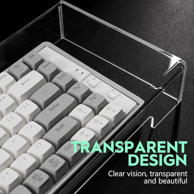 Keyboard Cover Acrylic Keypad Cover: Cabilock Clear Keyboard Dust, Anti Cat, Protector for Desktop, Prevent Cats from Touching (18.5x5.9x1.8 inch)
