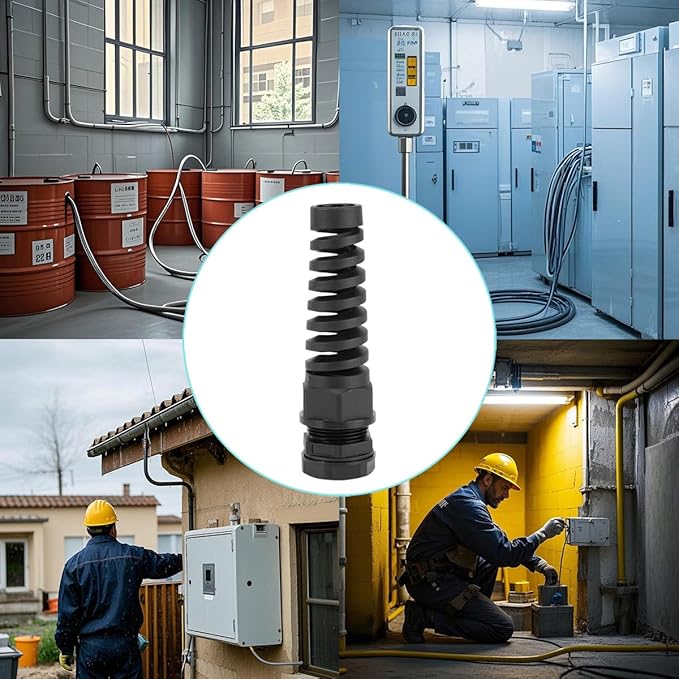 4 Pcs Waterproof Cable Gland,PG21(NPT 3/4) Thread(12.5-18mm),waterproof wire grommet Strain Relief Cord Connectors,Suitable for Various Electrical Installations ，Made of PA66 Material,