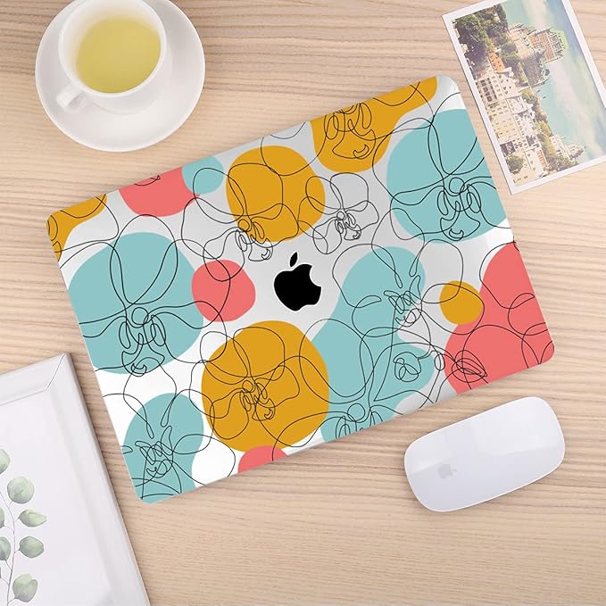 CISSOOK Floral Case Compatible with MacBook Pro 14 Inch 2023 2021 Release A2992 A2918 M3 A2779 M2 A2442 M1 Pro/Max, Plastic Hard Shell +Keyboard Cover for MacBook Pro 14 with Touch ID -Art Floral