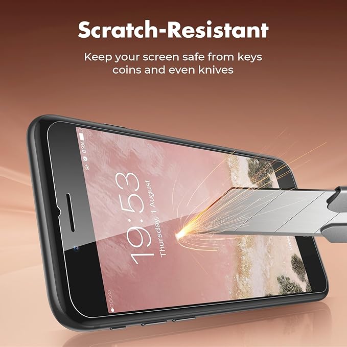UNBREAKcable Shatterproof Tempered Glass Screen Protector for iPhone SE 2022/SE 2020, iPhone 8/7 [2-Pack] [99.99% HD Clear] [Easy Installation Frame] [9H Hardness][Bubble Free] for Apple 4.7''