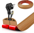 Floor Cord Cover Self Adhesive Cord Hider,20FT Cable Management, Extension Strip Protector for Wires, Prevent Cable Trips for Offices, Gyms, Exhibitions Cavity:0.51"(W) x 0.3"(H) Brown Wood