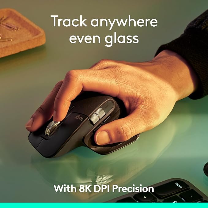 Logitech MX Master 3S Bluetooth Edition Wireless Mouse, No USB Receiver - Ultra-Fast Scrolling, Ergo, 8K DPI, Track on Glass, Quiet Clicks, Works with Apple Mac, Windows PC, Linux, Chrome - Graphite