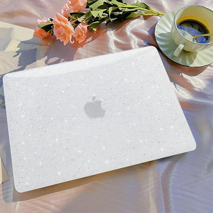 B BELK Compatible with MacBook Air 13 inch Case 2025 2024 2023 2022 M4 M3 M2 A3240 A3113 A2681, Plastic Hard Shell+Keyboard Cover+Screen Protector for MacBook Air 13.6 inch Case, Shiny Colorful Clear