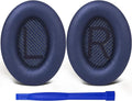 SoloWIT Replacement Earpads Cushions for Bose QuietComfort 35 (QC35) & Quiet Comfort 35 II (QC35 ii) Headphones, Ear Pads with Softer Leather, Noise Isolation Foam, Added Thickness (Midnight Blue)