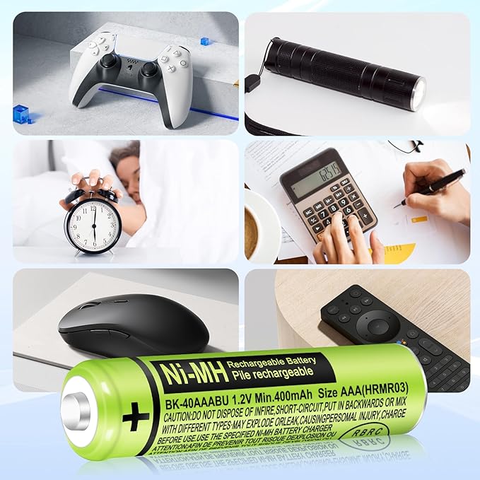 4 Pack BK-40AAABU Ni-MH AAA Rechargeable Battery for Panasonic,1.2v 400mah Rechargeable AAA Batteries Panasonic Cordless Phones, Electronics,Remote Controls