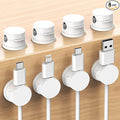 Cord Organizer, Rotatable Cable Organizer 8 Pack, No-Residue Adhesive Spring Cable Clips, Cord Holder for Nightstand, Kitchen, Office Accessories and Car (White)