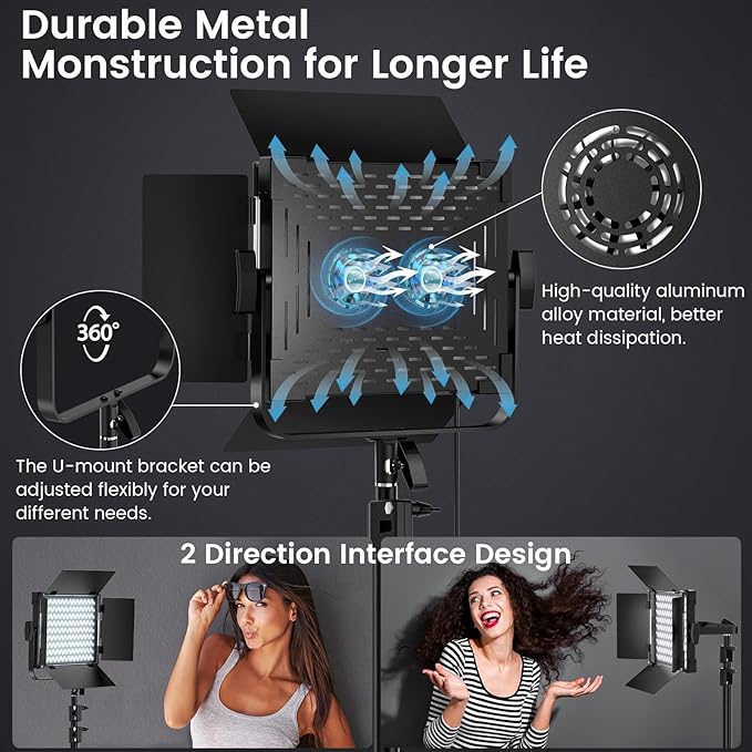 RGB Photography Lighting Kit, 50W Bi-Color LED Studio Lights, 2300k~8500k, CRI 97+, 27 Lighting Effects Video Light for Filming Camera Photo Recording Stage Shooting Streaming TikTok (2)