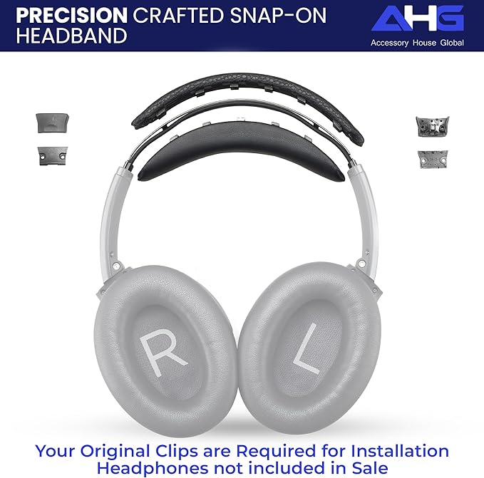 Replacement QC Ear Pad and Headband Pad Kit Cushion. Compatible with Bose QuietComfort (2023) QC45 QCSE QC35 II Wireless Noise Cancelling Headphones (Black) Easy DIY Fit