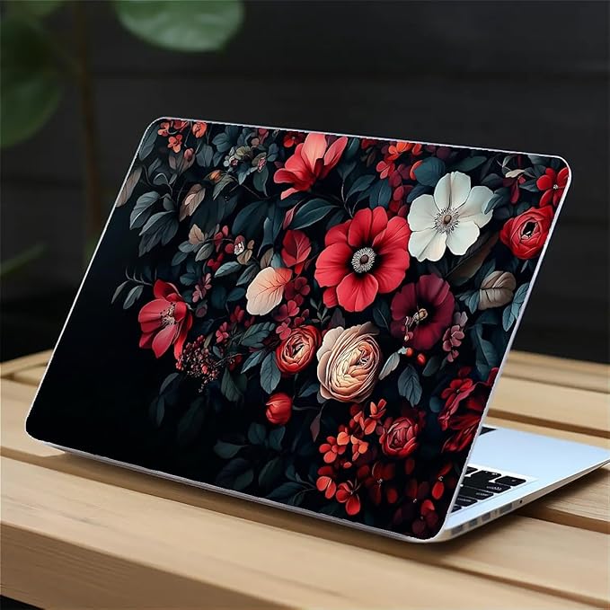 Compatible with MacBook Air 13.3 13.6 Inch Case 2022 2021 2020 2019 Plastic Hard Shell Case Cover,13.3 Air (A1932/A2179/A2337), Dark Floral
