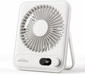 WHATOOK Small Desk Fan Personal Fans: 5000mah 25 Hours Battery Office Quiet Mini Desktop Fan Portable Rechargeable Travel Essentials (White, 2000)