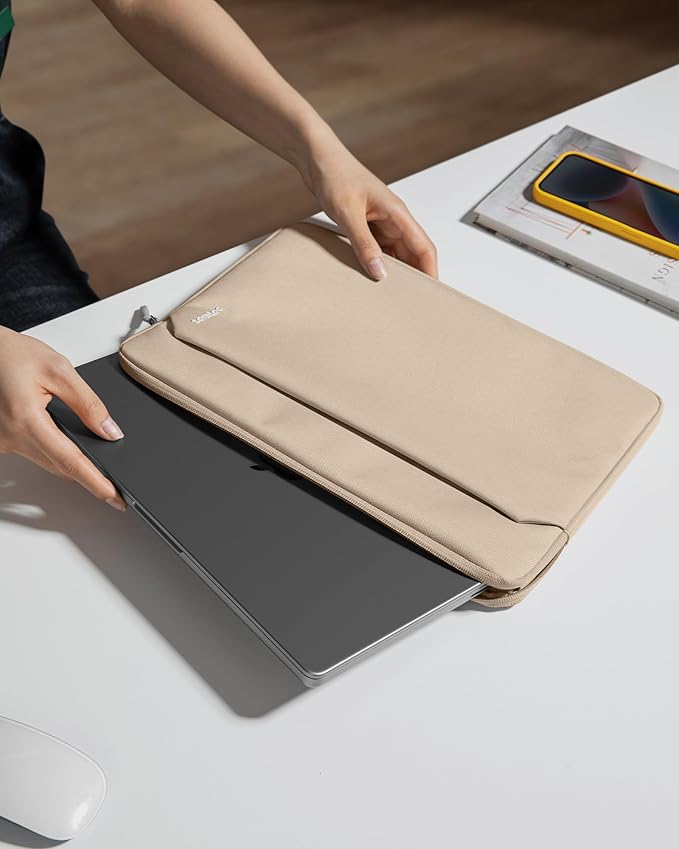 tomtoc Slim Laptop Sleeve for 15-inch 2025 New MacBook Air M4/A3241, M3/A3114, M2/A2941, 15 Inch Microsoft Surface Laptop AI PC/6/5, Dell XPS 15 Plus, Recycled Water-Resistant Protective Case Bag