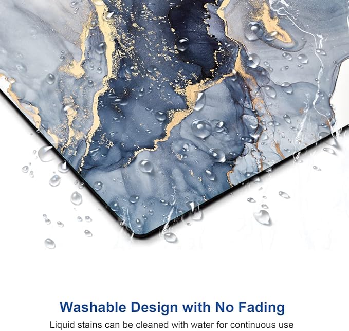 Marble Mouse Pad - Square Waterproof Non-Slip Rubber Base for Office Laptop, 9.5"x7.9"x0.12" Inch (Gilt Marble)