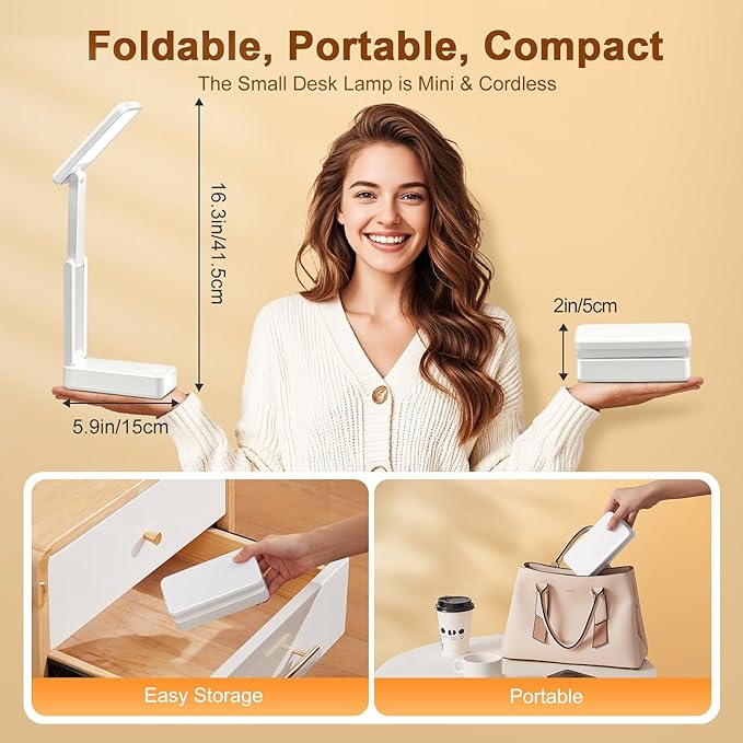 Rechargeable Lamps Cordless Lamps,6000mAh Battery Powered Lamp,3 Colors+Dimmable Desk Light,Rechargeable Table Lamp with USB Charging Port+45min-Timer,Wireless & Portable Light,Battery Operated Lights