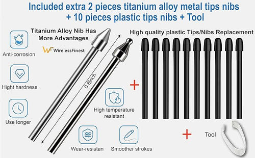 12PCS Soft & Metal Samsung S Pen Tips Nibs Replacement for Galaxy Tab S10, S9/S9 FE+/S9 Ultra, S8/S8+, S7/S7+/S7 FE, S6/Lite, Note 20/10/10+/Lite,S21/S22/S23/S24/S25 Ultra S Pen Nibs,Kindle Scribe Pen